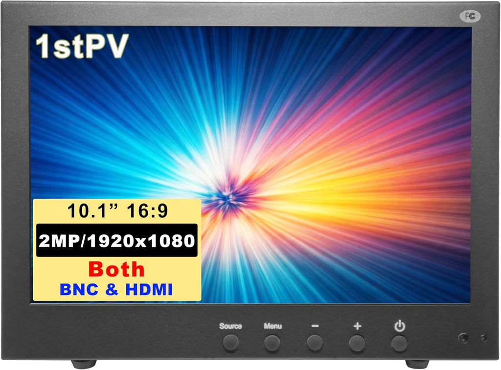 1stPV 10.1" Professional Security Monitor, 1080P, HDMI & 2xBNC in/Out