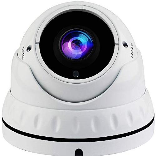 [1PV-2812TVDW2] 1stPV 2.8-12mm Varifocal Lens Dome Outdoor Surveillance Camera, 2MP 4in1 (TVI/AHD/CVI/CVBS), Smart IR Tech, Analog CCTV Security Camera, Metal, White, TEL Live Local Service