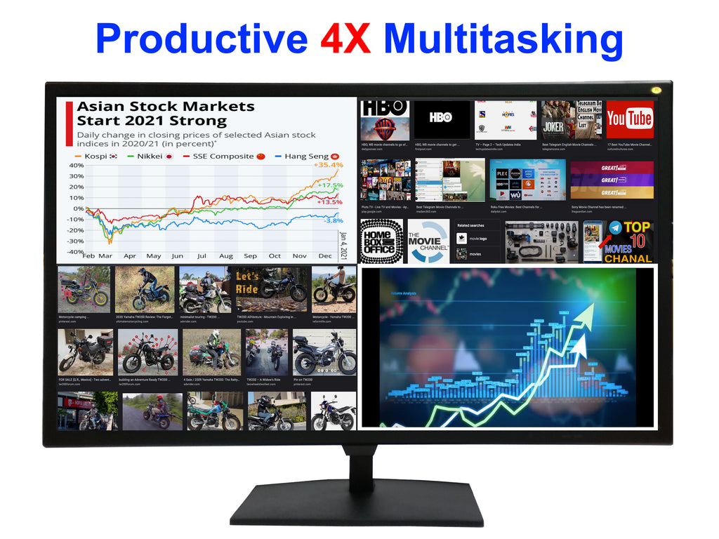 1stPV 28" Professional LED Security Monitor, 4K (3840 x 2160) UHD Resolution, Build-in 3D Comb Filter & De-Interlace, Quad/PIP/POP, HDMI1@60Hz, HDMI2&3@30Hz, DP@60Hz, 1.073G Color, Super Slim Design